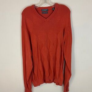 Lyle & Scott  Scotland Orange  100% Combed Cotton Sweater Size XL